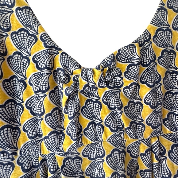 BODEN | CLAIRE SEASHELL MINI DRESS EMPIRE WAIST NAVY BLUE & YELLOW | 8 PETITE - Picture 3 of 12